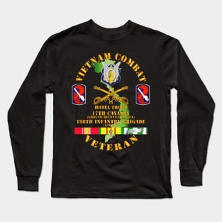 Vietnam Combat Cavalry Vet w Hotel Troop - 17th Air Cav - 198th Inf Bde Lt  SSI w SVC Long Sleeve T-Shirt